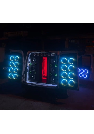 Sekizgen Led Piksel Ledli Sese Duyarlı 20 Cm Midrange Kapak 4 Takım 8 Kapak 358 Mod Tek Kumanda Kontrol
