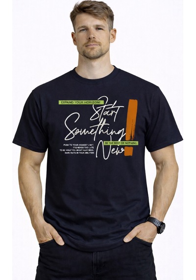 Herkesemoda Start New Detaylı Basic Erkek T-shirt Lacivert