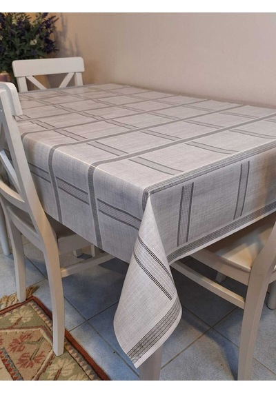 Elyaflı Pvc Masa Örtüsü Modern, Dayanıklı, Silinebilir Ve Şık Görünüm Mrl156 Gri