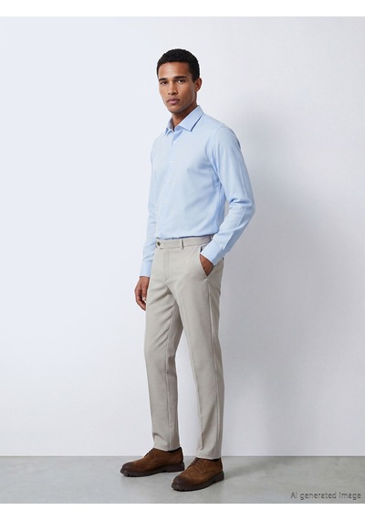 Lcw Busıness Mavi Slim Fit Armürlü Erkek Gömlek