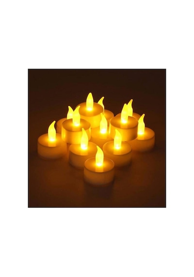 24'lü Led Tealight Sarı Işık Mum Beyaz