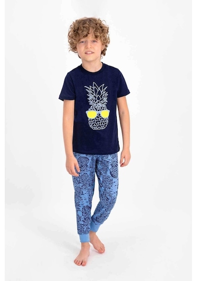 Rolypoly Roly Poly 2334 Erkek Çocuk Pineapple Lacivert Mavi Kısa Kol Pijam