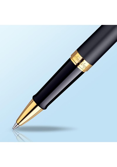 Waterman Hemisphere Mat Siyah Altın Tasarımlı Roller Kalem, Ince Çok Renkli
