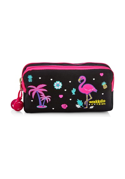 Waddell Flamingo Desenli Ilkogretim Cantasi Beslenbe Cantasi Kalemlik 3 Lu Set Siyah Pembe Siyah-pembe