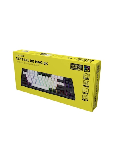 Skyfall Mag Ultima Wireless White-black %80 Aurum Ice Sw 8khz He Rgb Kablosuz Klavye Htk3880