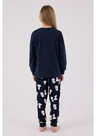 Rolypoly Kız Çocuk Lacivert Pijama Takımı Lacivert