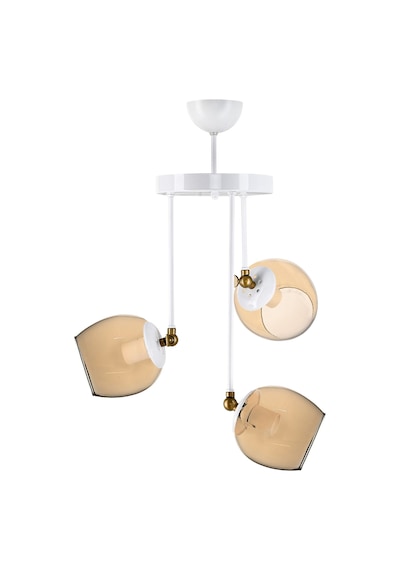 Üçlü Blanco Modern Avize Bal Camlı Beyaz