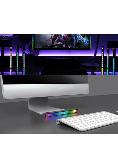 Sese Duyarlı Araba Içi. Masa Üstü Rgb Led Ekolayzer Şarjlı