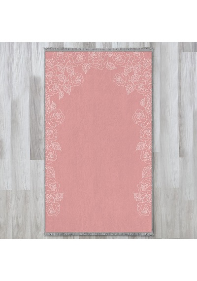 Evaşk Namazlık Dokuma Halı Kaymaz Muslumana Seccade 80 x 130 PEMBE EVAŞK404B66