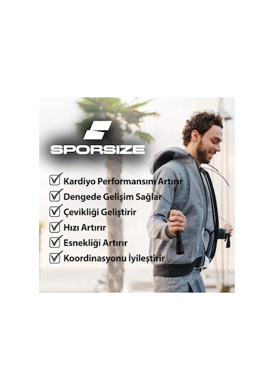 Uzunluğu Ayarlanabilir Çelik Telli Atlama İpi - Speed Rope - Siyah