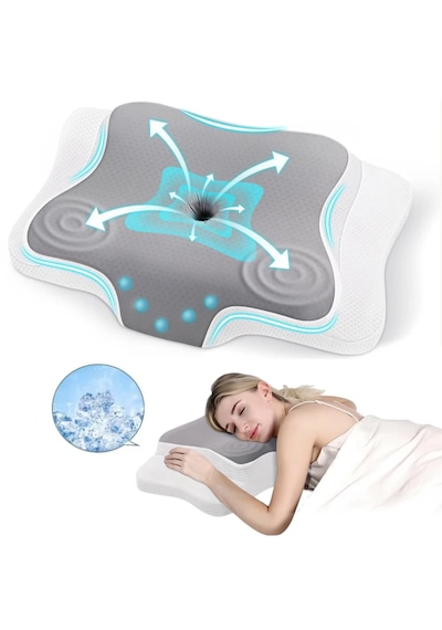 Premium Ortopedik Yastık Konturlu Boyun Yastığı, Hafızalı Köpük, Ergonomik Boyun Ve Omuz Desteği, Serinletici Ve Kokusuz, Yan Ve Sırtüstü Yatanlar İçin Gri - Beyaz Premium Ortopedik Yastık Konturlu Boyun Yastığı, Hafızalı Köpük, Ergonomik Boyun Ve Omuz Desteği, Serinletici Ve Kokusuz, Yan Ve Sırtüstü Yatanlar İçin Gri - Beyaz