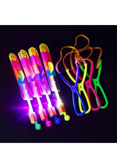 25 Adet Renkli Led Işıklı Sapan Çevirmeli Model Renkli Uçan Ufo Oyuncak Işıklı Sapan Tatil Hediyesi