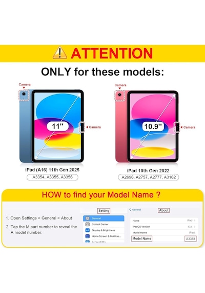 Apple Uyumlu iPad, 11 A16 2025 10. Nesil 10.9 Kılıf Akıllı Smart Kalem Bölmeli + Ekran Koruyucu + Kalem