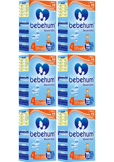 Bebehum 4 No Bebek Sütü 12 Ay 800 Gr X 6 Adet