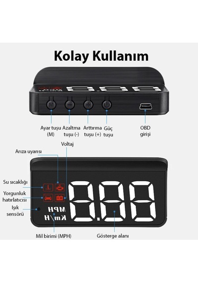 Opel Astra 2002-2026 Modeller İçin Obd2 Head Up Display Hayalet Gösterge Ekranı Ön Cam Hız Göstergesi