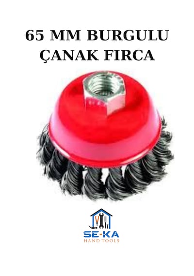 Burgulu Çanak Tel Fırça 65 Mm Spiral Taşlama Uyumlu Pas Temizleme Metal Fırça