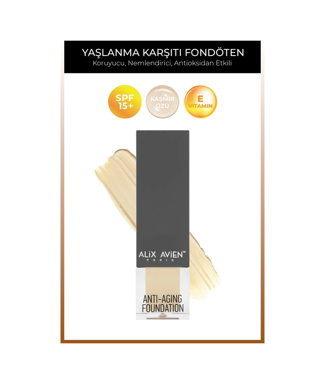 Alix Avien Vitamin İçeren Nemlendirici SPF15+ Fondöten  Foundation 502 Pale Sand