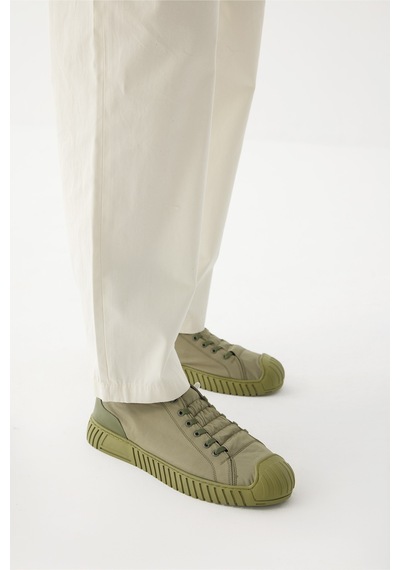 Derinet Lastik Bağcıklı Erkek Sneaker Haki Haki