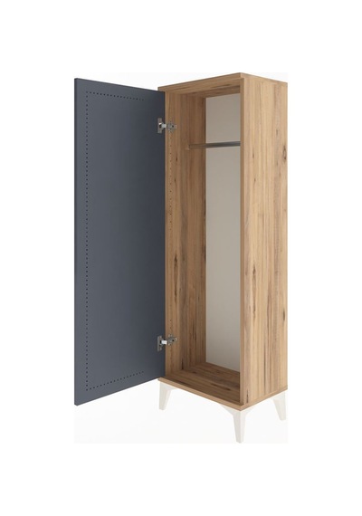 Arges Dolap Tek Kapaklı Tek Askılı 44x30x134 Çam-antrasit Çam