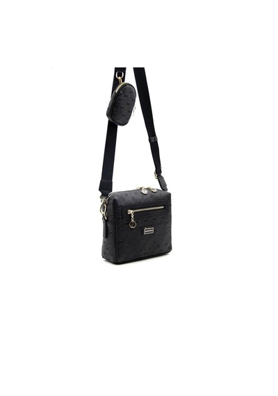 Silver Polo Sp1038 Kadın Çapraz Çanta Logolu Siyah-siyah