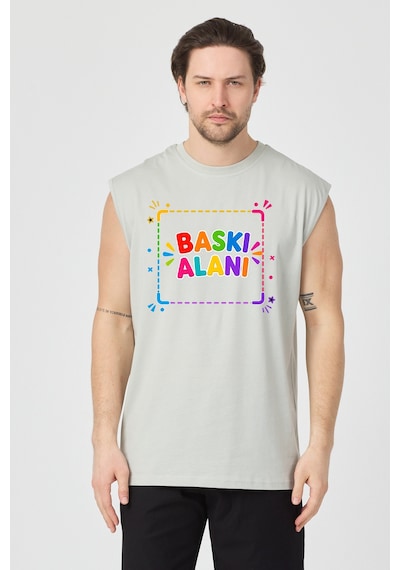 Urbantrendstore Kişiye Özel Baskı Sporcu Atleti Unisex Kişiye Özel Baskılı Tişörtler %100 Pamuk Rahat Oversize Günlük Spor Tatil Gri