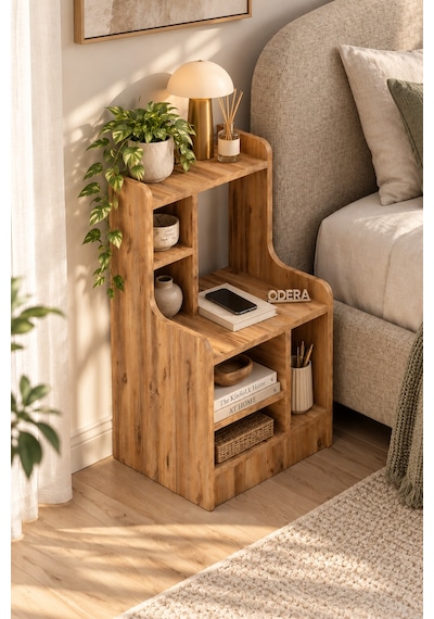 Odera Kahverengi Çok Bölmeli Raflı Komodin 42x30x70 Cm Açık Raflı Çok Amaçlı Yan Sehpa Ve Organizer Diğer Odera Kahverengi Çok Bölmeli Raflı Komodin 42x30x70 Cm Açık Raflı Çok Amaçlı Yan Sehpa Ve Organizer Diğer