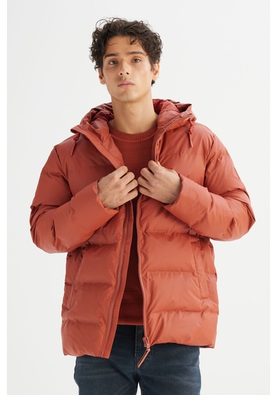 Lee Regular Fit Kapüşonlu Cepli Şişme Puffer Mont L2520263220 Kiremit