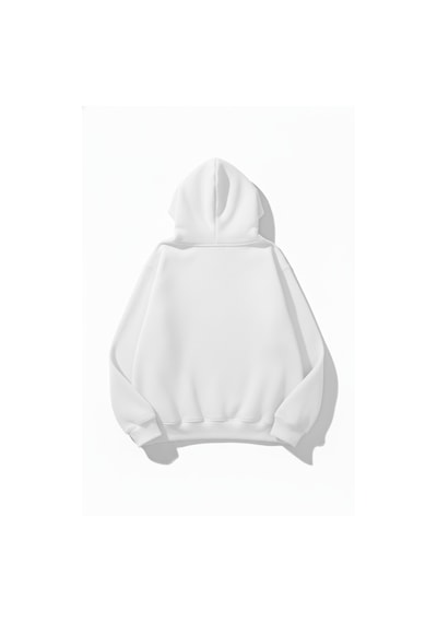 Uyguntarz Unisex Yumuşak Dokulu Düz 3 İplik Oversize Sweatshirt Sade Ve Modern Görünüm beyaz