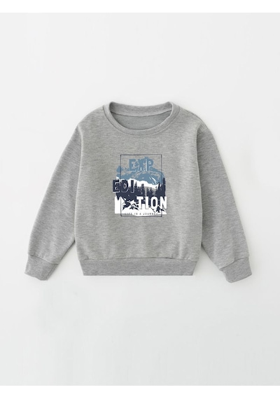 Panios Kids 2'li Basker Score-exp Edition Baskılı Erkek Çocuk Siyah-gri Sweatshirt Siyah - Gri