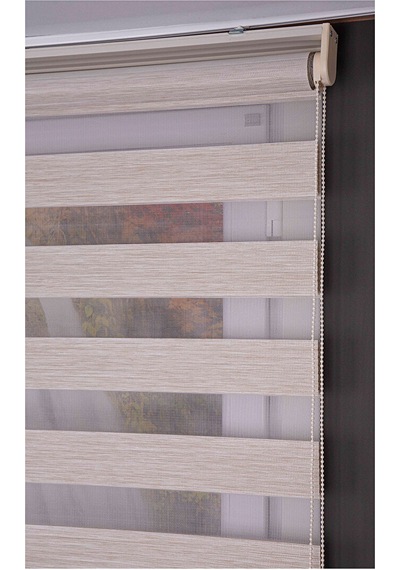 Oba Perde Bambu Pileli Zebra Perde Beyaz 80 x 190