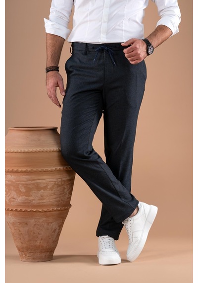 Ecer Beli Lastikli İplikli Regular Fit Kışlık Kumaş Pantolon 001