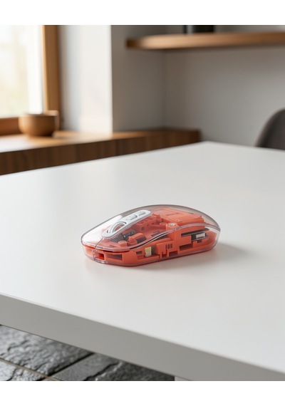 Kablosuz Bluetooth Fare Şeffaf Gövde Uczzzm223mouseturuncu-5
