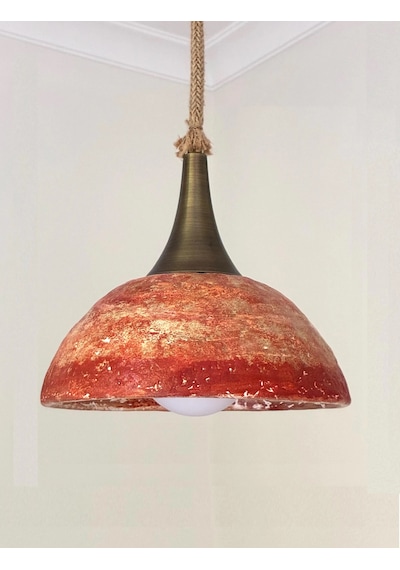 El Yapımı Terracotta Wabi Sabi Kil Sarkıt Avize, Çap 25 Cm, G9 Led Ampullü, Salon, Yemek Odası, Mutfak Adası El Yapımı Terracotta Wabi Sabi Kil Sarkıt Avize, Çap 25 Cm, G9 Led Ampullü, Salon, Yemek Odası, Mutfak Adası