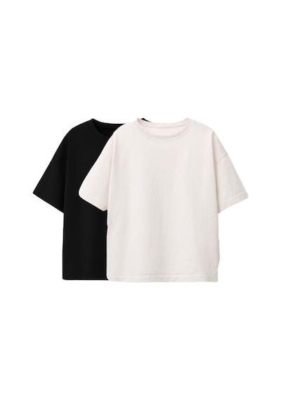 Zuzunga Basic 2'li Unisex Bisiklet Yaka T-shirt Siyah- Beyaz Siyah