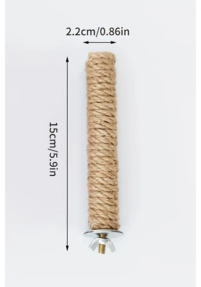 Doğa Halatlı Kuş Oyuncağı - Küçük Papağan Ve Muhabbet Kuşları İçin 15 Cm