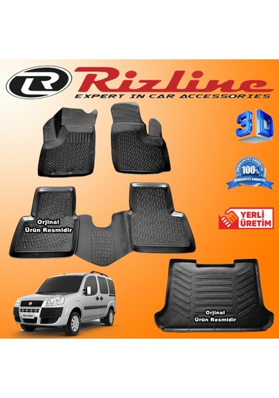 Fiat Doblo 1 3D Paspas + Bagaj Havuzu 2001-2009 Arası Set Rizline N11.29914