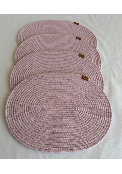 Jüt Amerikan Servis Sofra Altlığı, Masa Dekoru Supla Oval 30x40 4lü Açık Pembe