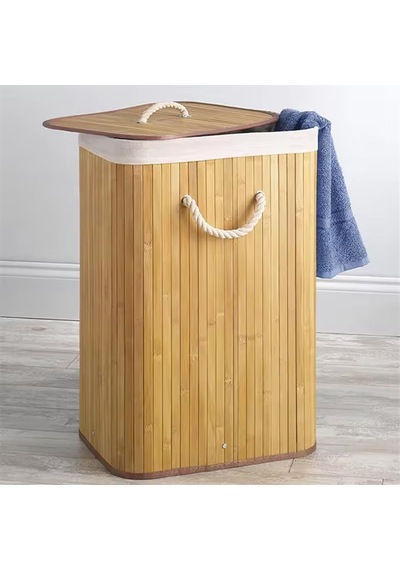 Orret Home Doğal Bambu Katlanabilir Kirli Çamaşır Sepeti, Yıkanabilir Çıkarılabilir Astar Torbalı, Sele Görün Diğer