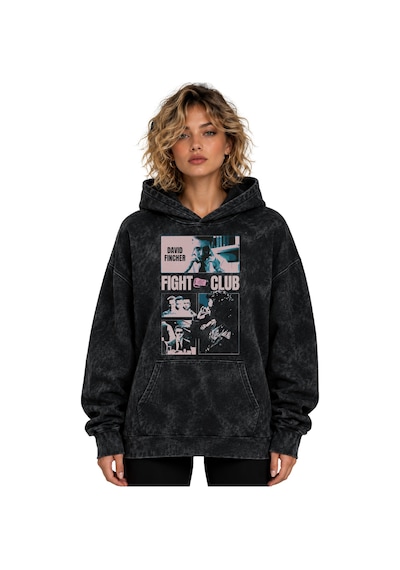 Sevbano Fight Club Tyler Durden Film Baskılı Unisex Oversize Premium Yıka Siyah