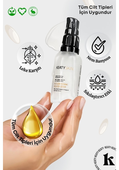 Keaty Skin Pirinç Özlü Kolajenli Sıkılaştırıcı Leke Karşıtı Serum 30 ML