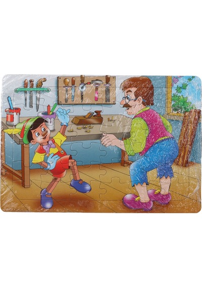 36 Parça Çocuk Puzzle + Boyama Pinokyo