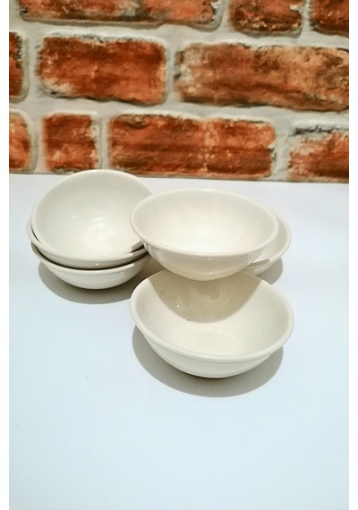 Porselen Çerezlik-mini Kase-reçel-bal Kasesi-kahvaltılık- 6 Adet - 10 Cm X 4 Cm Beyaz