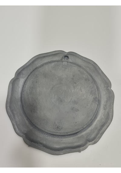 Vintage Zınn Çerçeveli Dekoratif 3 Renkli Menekşetemalı Duvar Tabağı 10cm 008
