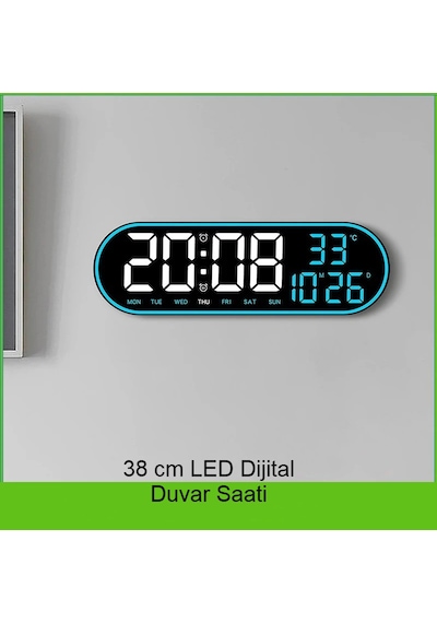Usb İle Çalışan Led Duvar Saati Büyük Ekran, Geri Sayım, Alarm, Kumandalı, Sıcaklık,tarih Gösterimi Siyah