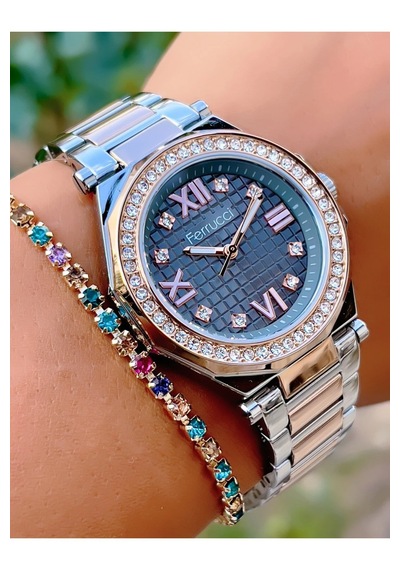 Ferrucci Fc55135 Zirkon Taşlı Kasa Çelik Özel Seri Kadın Kol Saati Gümüş - Rose Gold