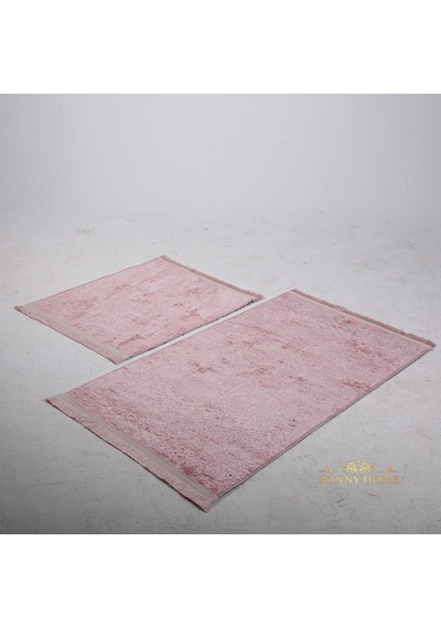 Nova Pembe 2'li Kaymaz Tabanlı Banyo Paspası Seti Klozet Takımı Pembe