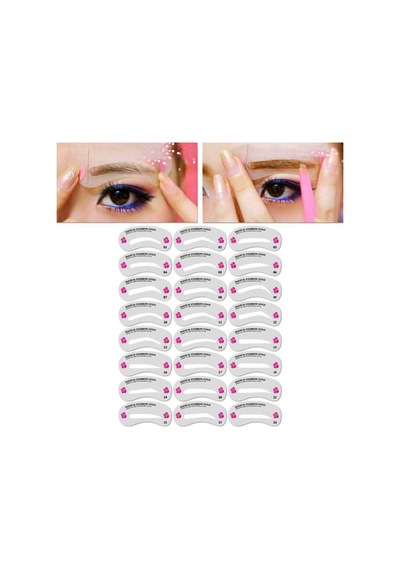 Malinka Kaş Şablonu Şekillendirici 24'lü + Eyeliner Makyaj Seti 10'lu