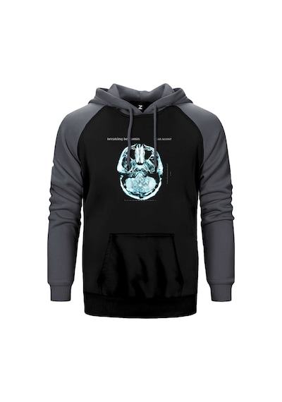Breaking Benjamin Dear Agony Gri Renk Reglan Kol Kapşonlu Sweatshirt Gri