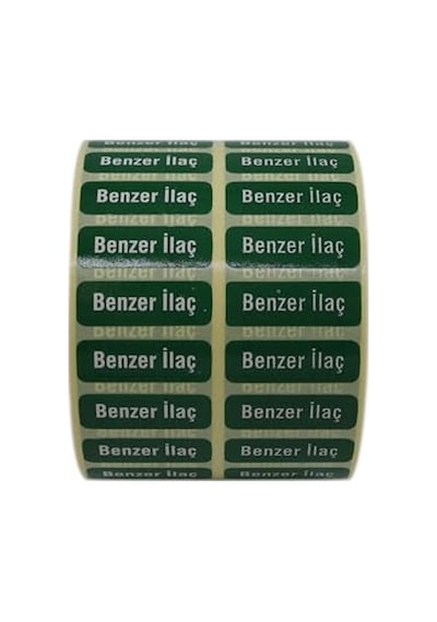 Benzer İlaç Etiketi 30mm X 10mm 5000 Adet Kuşe Rulo Etiket 124-Pembe