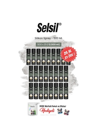 Selsil 500 Ml, 25 Al 21 Öde Silikon Sprey Ve Rosie Pamuk